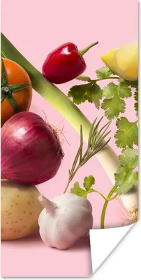 Produktbild von MuchoWow® Poster Lebensmittel - Gemüse - Rosa 60x120 cm - Wandschmuck