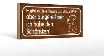 Produktbild von Holzschild Spruch 27x10cm es gibt so viele Hunde auf Welt