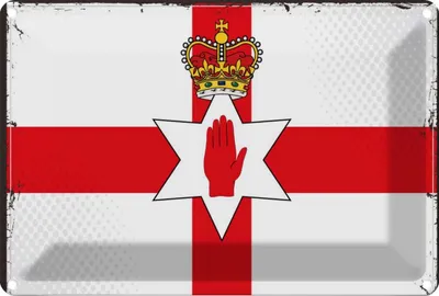 Produktbild von vianmo Blechschild 12x18 cm Nordirland Retro Flagge Fahne Wappen