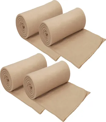 Produktbild von Betz 4 Stück Luxus Fleecedecken 130x170 cm Kuscheldecken  Farbe sand