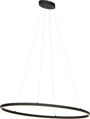 Produktbild von Design Hängelampe Schwarz Oval inkl LED 3 Stufig dimmbar Ovallo
