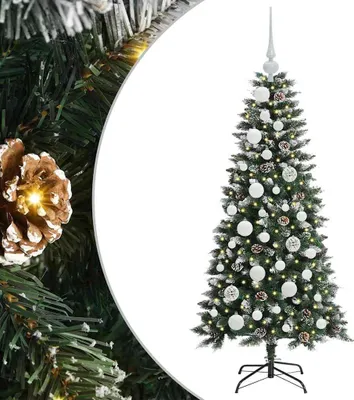 Produktbild von vidaXL Künstlicher Weihnachtsbaum mit 150 LEDs mit Ständer Grün 120 cm