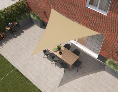 Produktbild von Kopu® Sonnensegel Dreieck 4x4x4 m Wasserdicht 230 Gramm - Sand