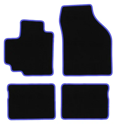 Image de Tapis de sol en moquette noir/bleu pour Suzuki Celerio 2014- 4 pièces