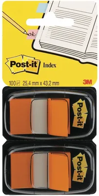 Produktbild von Post-it Haftmarker Index 25,4 x 43,2 mm orange 2 Blöcke á 50 Blatt