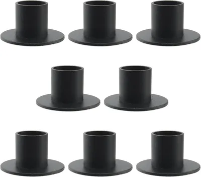 Image de 8 chandeliers noirs, supports cylindriques pour bougies