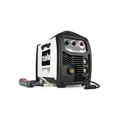 Immagine prodotto di Saldatrice Telwin Elements MAXIMA 200 Multiprocess SYNERGIC con schermo a gas MIG/MAG TIG MMA filo animato 20-170A, 230 V, set incl. pacchetto tubi e set di saldatura