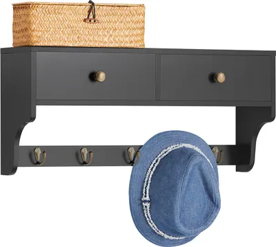 Produktbild von SoBuy FRG178-SCH Wandschrank Wandgarderobe Wandregal Hängeregal mit 2 Schubladen