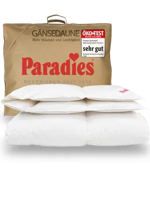 Produktbild von Paradies Daunendecke 135x200 cm Ganzjahres Decke "Gabi 90" RDS Gänsedaunen Testurteil "sehr gut"