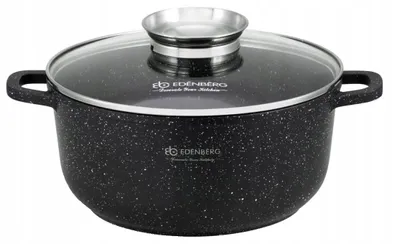 Produktbild von Edenberg Kochtopf 5.6L mit Glasdeckel, Marmorbeschichtung