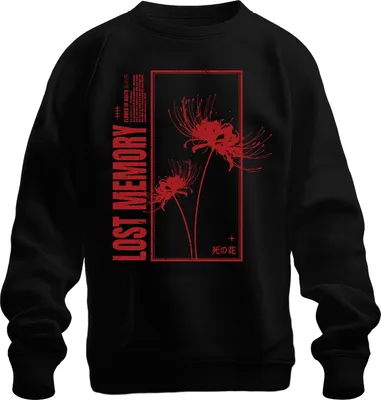 Immagine prodotto di LOST MEMORY Spider Lily Higanbana Lycoris Japanese Gothic Unisex Felpa Pullover, Nero, XXL