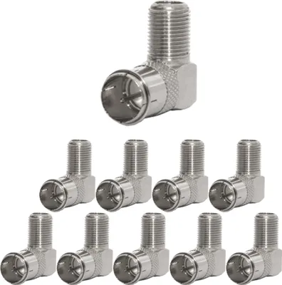 Produktbild von PremiumX 10x F-Quickstecker 90° Winkelstecker 7,5mm für SAT Koaxialkabel
