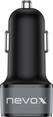 Produktbild von nevox 30W USB-C + USB QC 3.0 48W KFZ-Ladegerät schwarz