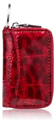 Produktbild von Schlüsseletui aus Leder, rot lackiert, mit getöntem Design SP-22-JRD
