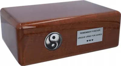 Produktbild von Exklusive Yin-Yang-Bestattungsurne Aus Holz, Personalisierte Urne