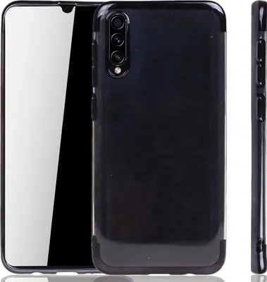 Produktbild von Handyhülle für Samsung Galaxy A30s Schwarz - Clear - TPU Silikon Case Backcover Schutzhülle in Transparent Schwarz