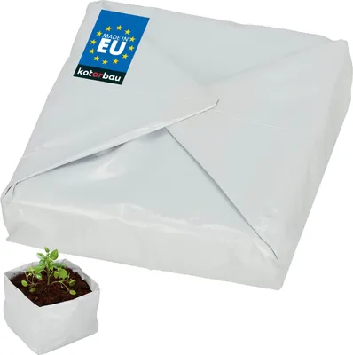 Image de KOTARBAU Sac de plantation Sac de plantation pour herbes aromatiques 20 x 20 x 18 cm Fibre de coco Pots en tissu Culture de légumes Facile à transporter Régulateur d'eau pour fleurs Légumes Tomates