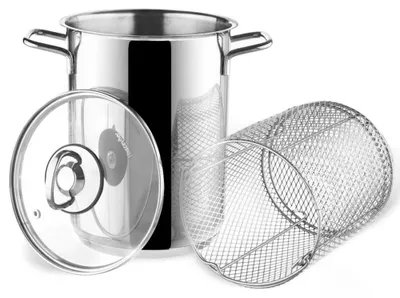 Obrázok produktu pre Nádoba na sparžu a cestoviny s sitkom – pokrievka – nerezová oceľ – priemer 16 cm – objem 4,2 l