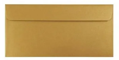 Obrázek produktu pro Ozdobné obálky DL HK perleťové bílé zlato 120 g 50 ks - na pozvánky