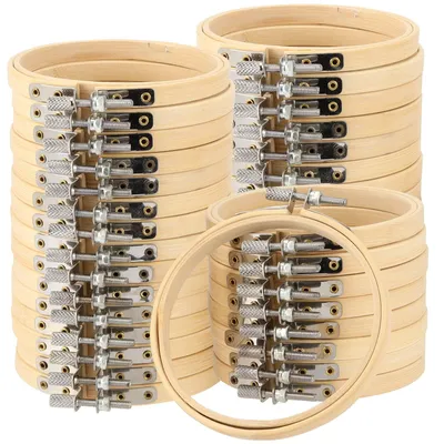 Produktbild von Omgoods – Stickrahmen, 15,5 cm – Stickrahmen aus Bambus – Verschlüsse aus Edelstahl – Ideal für DIY-Projekte – Scharfe Kante – Glatte Oberfläche – Stickrahmen