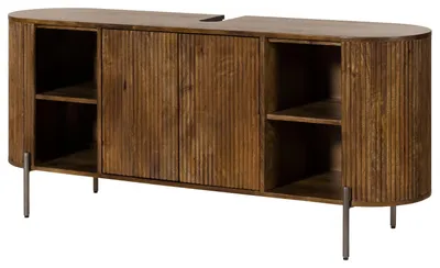Immagine prodotto di MASSIVMOEBEL24 | Mobile lavabo in legno di mango 150x40x65 laccato marrone BARCELONA #251