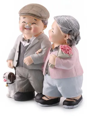 Imagen del producto de Dripio - Figura conmemorativa de aniversario de bodas - Pareja mayor - Decoración de resina, Imagen generada por IA