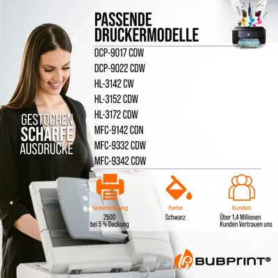 Produktbild von Toner kompatibel für Brother TN-242BK TN242BK für DCP-9017CDW DCP-9022CDW HL-3142CW HL-3152CDW HL-3172CDW MFC-9142CDN MFC-9332CDW schwarz