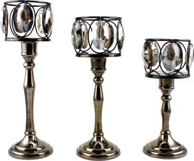 Produktbild von Kerzenständer Chalice 2-in-1 Deko Säule Ständer 3-er Set, Chalice S, Nickelschwarz