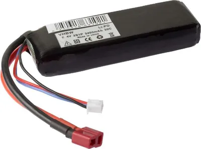 Produktbild von vhbw Akku kompatibel mit AWG 12 / AWG 22 Stecker für Modellbau (2400mAh, 7,4V, Li-Polymer)