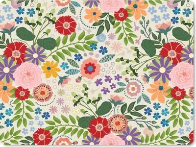 Produktbild von MuchoWow® Mauspad Mousepad Blätter - Blumen - Design 40x30 cm - Mousepads - Maus Mat - Pad - Mausunterlage - Anti Rutsch