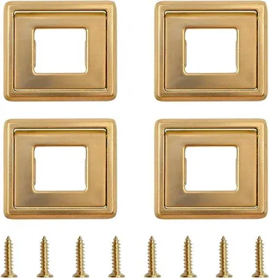 Immagine prodotto di Maniglie quadrate per porte a scomparsa - Set da 4 - Oro - Interasse 31 mm - Viti incluse