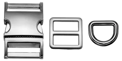 Produktbild von Metall Steckschnalle - 38 mm Schnellverschluss mit D-Ringen - für Gurtbänder - Schwarz
