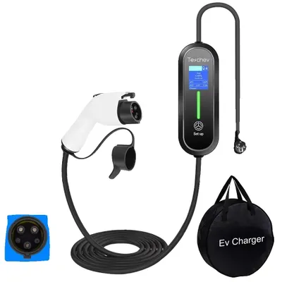 Image de Chargeur portable pour véhicules électriques, avec courant de charge réglable, IP66, neuf, 3,5 kW, 16A, type 1