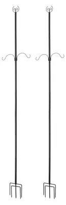 Image de Support de lampe - mât télescopique pour lanternes - hauteur réglable jusqu'à 2,4 mètres - longueur du mât : 40 cm - idéal pour le camping, le jardin et les pique-niques en plein air
