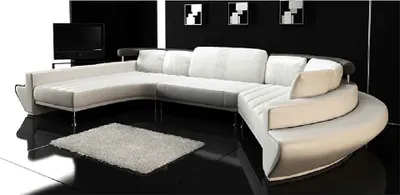 Image de Canapé D’Angle Blanc Pour Salon Avec Revêtement Complet