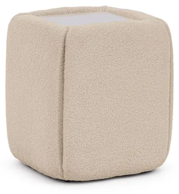 Image de Table de chevet Neria, avec tiroirs, couleur beige velours