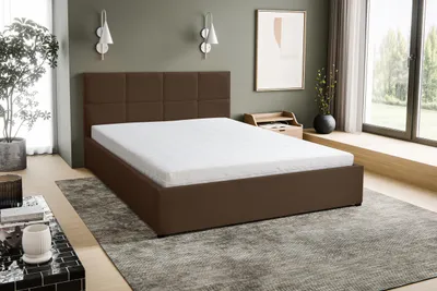 Produktbild von VENASI BETTY Polsterbett 180x200 Doppelbett mit Bettkasten und Lattenrost BRAUN