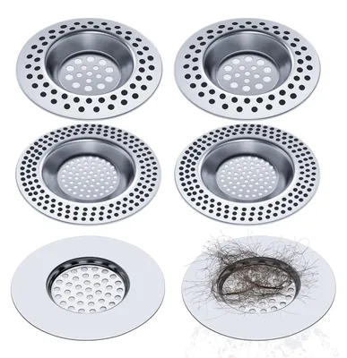Produktbild von Abflusssieb Duschabfluss Haarfänger Spülbeckensieb - Edelstahl - 6 Stück - 90 Löcher
