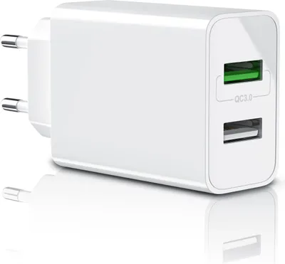 Zdjęcie produktu dla Ładowarka Aplic USB 3000 mA, 2-portowa, 30 W, funkcja szybkiego ładowania Quick Charge 3.0 (QC 3.0)