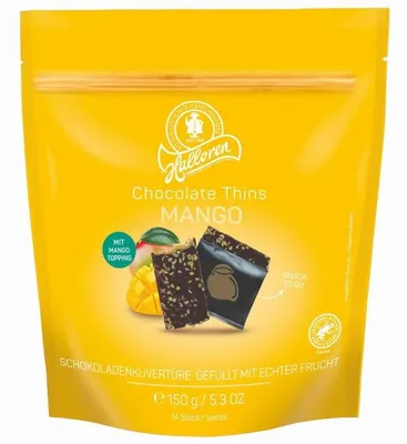 Produktbild von Halloren Chocolate Thins Mango 150g