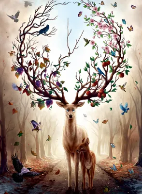 Image de Puzzle Ravensburger, "Cerf mystérieux" - 500 pièces