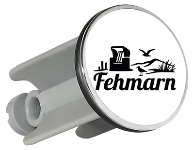 Produktbild von Huuraa Waschbeckenstöpsel Fehmarn Strandmotiv 4cm höhenverstellbar Abflussstopfen Geschenkidee