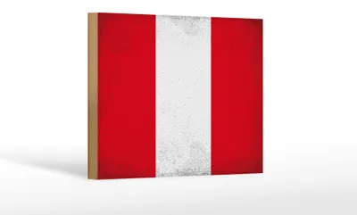 Produktbild von Holzschild Flagge Peru 18x12cm Flag of Peru Vintage Dekoration