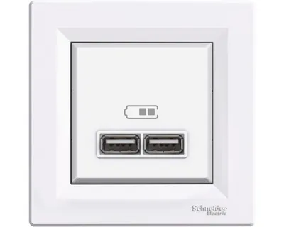 Obrázek produktu pro Zásuvka Schneider Electric EPH2700221 Asfora 2xUSB bílá