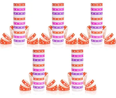 Produktbild von 5 Luftschlangen rot rosa lila Punkte
