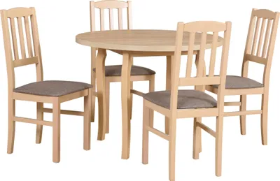 Produktbild von Esszimmer-Set 4x "Bos 3" Stühle + "Poli 3" Tisch