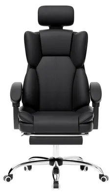 Produktbild von Gaming Stuhl - Ergonomischer Bürostuhl - Mit Fußstütze - Höhenverstellbar - Drehbar mit Armlehnen und Rollen - Schwarz