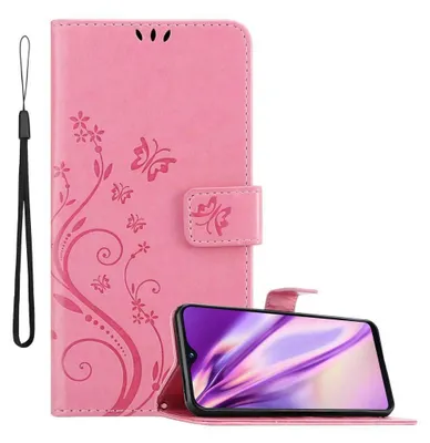 Produktbild von Cadorabo Hülle für Samsung Galaxy A10e / A20e Schutz Hülle in Rosa Schutzhülle Handy Hülle Etui Case Blumen Flower