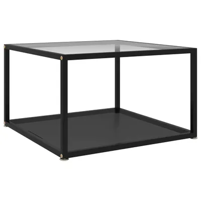 Obrázek produktu pro 322891 Coffee Table Transparent and Black 60x60x35 cm Tempered Glass