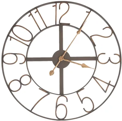 Produktbild von Clayre & Eef Wanduhr Ø 60 cm Braun Eisen